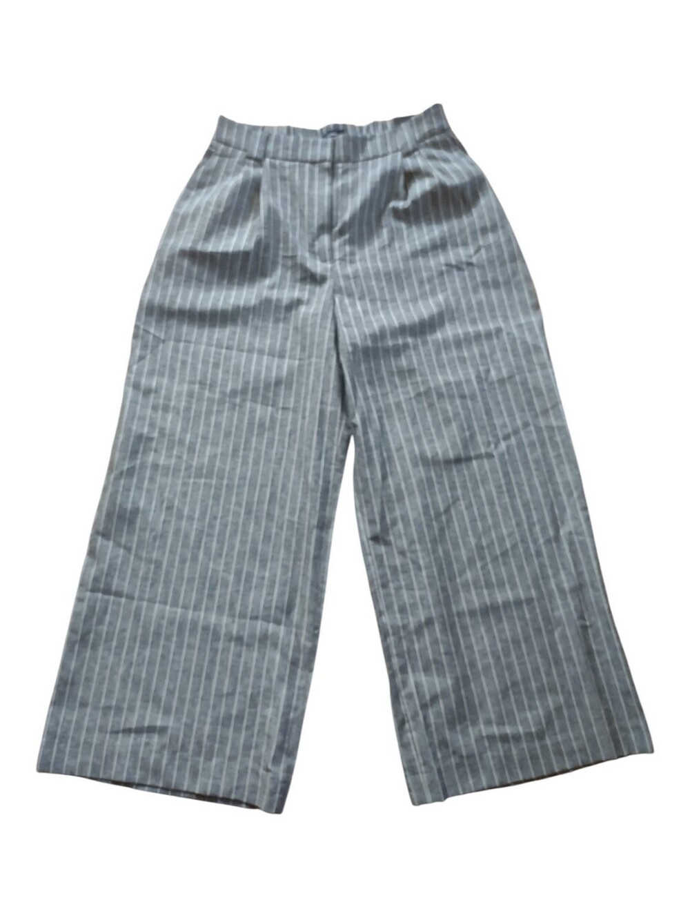 EXPRESS | Women's Pinstripe Wide-Leg Linen Pants | 10 Short